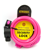 ETRONIC Bike Lock Cable with Combination, Resettable, 6 ft. Long (Pink) ... - £10.22 GBP