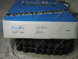 Powerrite ANSI #80-2R Double Roller Chain 1 X 5/8 Riveted 10 Feet NIB - £105.93 GBP
