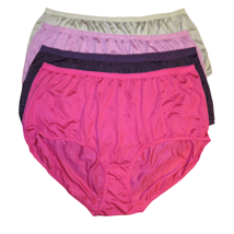 Comfort Choice 4 Pair Pack Silky Nylon Brief Panties Size 13 Fits Plus 3... - $16.99