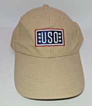 USO MILITARY HAT CAP SUPPORT OUR HEROS ADULT ADJUSTABLE TAN CREAM BEIGE ... - £8.39 GBP