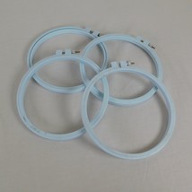 Embroidery Hoops Lot of 4 Size 6 White Plastic Circle Cross Stitch Sewing Needle - £11.39 GBP