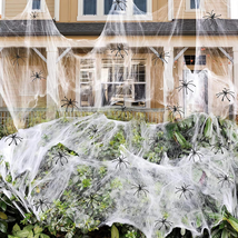 900 Sqft Spider Webs Halloween Decorations Bonus with 30 Fake Spiders, Super Str - $17.75