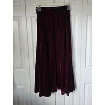Talbots Vintage Burgundy Velvet Maxi Skirt Made in USA Wine Red Size 8 F... - $19.80