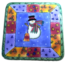 Sango The Sweet Shoppe Christmas Ceramic Snowman 8&quot;  Square Trivet Sve Z... - £7.21 GBP