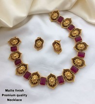 Indian Bollywood Style Gold Plated Choker Necklace Earrings Delicate Jewelry Set - £22.51 GBP