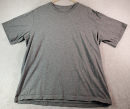 Land&#39;s End T Shirt Mens XL Gray Knit Cotton Short Sleeve Heavyweight Cre... - $13.47