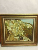 RAMONA CASSATA signed painting &#39;Santorini Island&#39; landscape Framed - £21.67 GBP