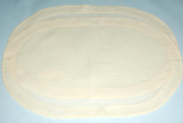 Sferra CLASSICO Oval Placemats Ecru Ivory 2 Piece 100% Italian Linen 13x... - $27.62