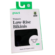 Pact Low-Rise Bikini Black Panties Organic Cotton Size Small  2 Pack Fair Trade - £22.05 GBP