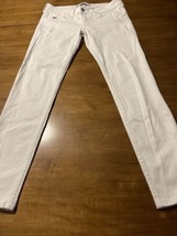 Hollister Women&#39;s White Distressed Zip Leg Skinny Jeans Junior Size 5 Or... - $21.04