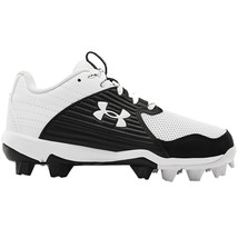 Under Armour Leadoff YouthJr. Baseball Cleats 3023449-100 Black White Size 5 - £56.29 GBP