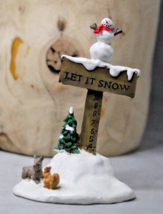 Lemax Christmas Village Figures Let It Snow Measurement Stick Snowman An... - £4.54 GBP