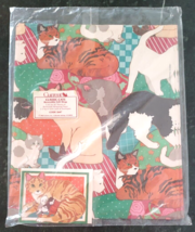 Vintage 1982 Current Classic Cats Gift Wrap NOS Kitten NEW 2 Sheets 2 Gift Cards - £15.49 GBP