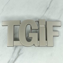 Silver Tone TGIF Thank God Goodness Its Friday Belt Buckle - £15.58 GBP