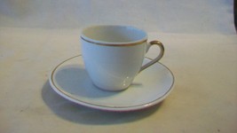 White with Gold China Espresso Cup with Saucer from Ups Sumerbank Turkmali - £19.93 GBP