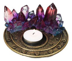 Wicca Magical Crystals Dish Votive Candleholder With Phases Of The Moon ... - $39.05 CAD
