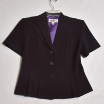 Danny &amp; Nicole Short Sleeve Black Blazer Size 4P - $432.72 MXN