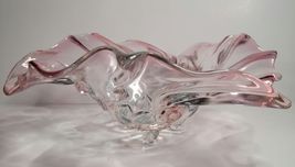 Mikasa Bella Rosa Pink Glass Crystal 13" Handkerchief Bowl image 2