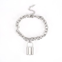 2 Style Lock Cross Pendant Bracelet Hip Hop Style Jewelry for Women Unisex Metal - £10.50 GBP