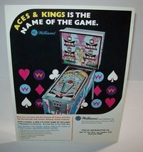 Aces &amp; Kings Pinball FLYER Original 1970 Game Playing Cards Retro Mod - £38.45 GBP