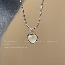Simple Cold Style Love Pendant Necklace For Women All-Match Special-Interest Des - £7.96 GBP