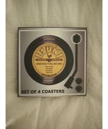 Set 4 Record Coasters Sun Records Johnny Cash, Elvis, Jerry Lewis, Carl ... - $268.96 MXN