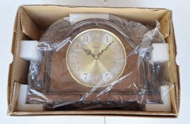 Bulova Mantle Clock CHADBOURNE Old World Walnut B1975 Desk Shelf Wood Quartz - $85.00