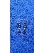 New Dangle Earrings &quot;Silver Tone&quot; &quot;Blue Stone&quot; Antique Look Dressy Colle... - £11.87 GBP