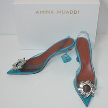 Amina Muaddi Begum Glass Pointed Toe Slingback Pump Shoes US 10 / EU 40 ... - $599.99