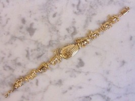 Womens Vintage Estate Biblical 14K Yellow Gold Noah&#39;s Ark Bracelet 15.3g E4166 - £1,081.33 GBP