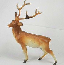 Vintage Plastic 10 Point Male Bull Elk Statue Figurine 11&quot;T X 8&quot;W - £10.08 GBP