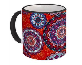 Mandala : Gift Mug Red Decor Pattern Indian Esoteric Abstract Pattern Shapes Neu - £12.70 GBP