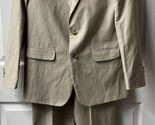 Izod Boys Linen Suit  Size 18 Regular Khaki Jacket and Pants Straight Leg - $39.55