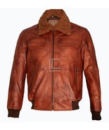 Aviator G-1 Flight Bomber Jacket Soft Real Leather Removable Fur Collar - €106,14 EUR