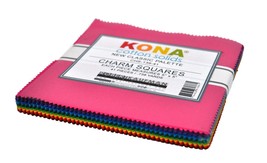 Robert Kaufman Kona Cotton Solids Classic Palette 5 Inch Precut Squares 41pcs - £11.92 GBP