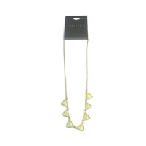 Forever 21 Gold Tone Green Iridescent Triangle Necklace NWT - £6.12 GBP