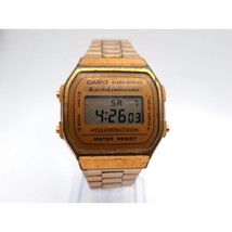 Men&#39;s Casio Gold Tone vintage Digital Watch A168 New Battery Sound Works - $35.00