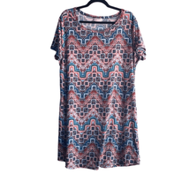 Bobbie Brooks Womens Plus 2X Mini Dress Geometric Print Colorful Short Sleeve - £13.16 GBP