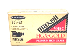 Maxwell VHS-C TC-30 HGX-Gold Premium High Grade Video Tape Brand New Sealed - $9.85