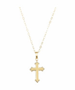 14K Yellow Gold Child&#39;s Petite Cross Necklace - $367.66 CAD
