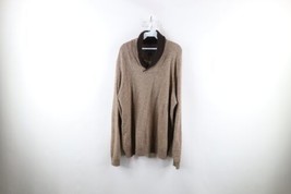 Jos A Bank Reserve Mens 2XL Lambswool Blend Knit Pullover Shawl Sweater Beige - $44.50