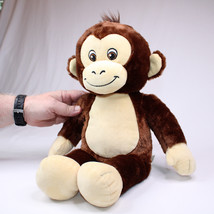 Build A Bear Monkey Plush Brown 18&quot; Stuffed Animal 2020 BAB Smiling Plush Toy - £10.28 GBP