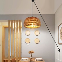 Farmhouse Plug In Pendant Light Fixture For Bedroom Living Room, Adjustable Hand - £50.15 GBP