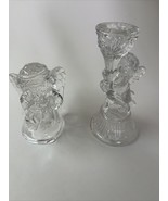 Pair of Beautiful Vintage Heavy Lead Crystal Angel Candle Holders - $40.73 CAD