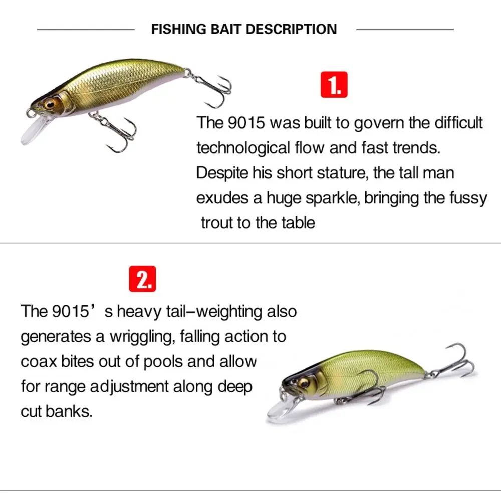 Sporting 1pc 51mm  4.2g Sinking Minnow Fishing Lure High Quality Hard Crankbait  - £23.46 GBP