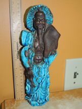 Chinese type Mud Man 10.5" Mudman Vintage turquoise unsigned poss Ugo Za... - $103.49