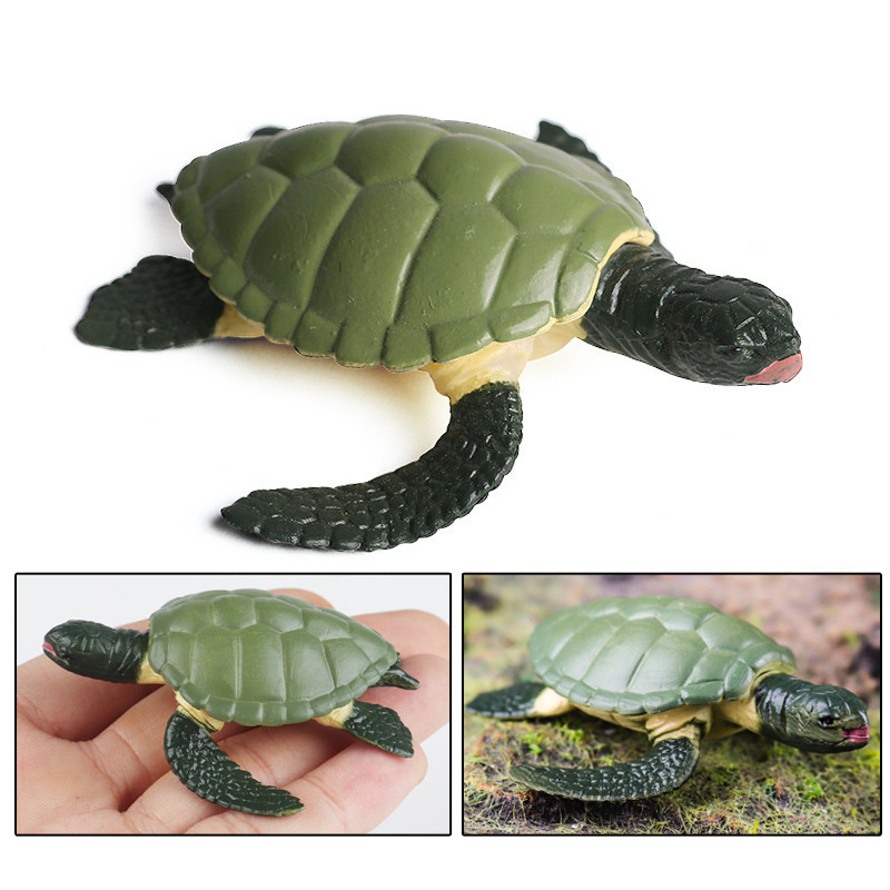 Green Sea Turtle Mini Ocean Animal Plastic Toy for Display - $9.89+
