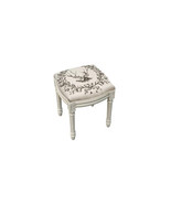 123 Creations Elk Upholstered Wooden Vanity Stool Antique White - €202,15 EUR