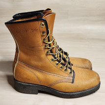 Vintage Wolverine Tan Hunting Outdoor Lace Up Work Oil Proof 8&quot; Boots Si... - $69.19