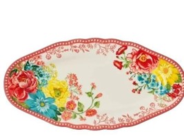 Pioneer Woman ~ FANCY FLOURISH ~ Stoneware ~ Oval ~ Large Serving Platter - $37.40